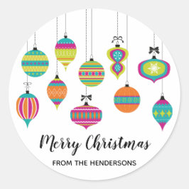 Moderne kerstfeestdag ronde sticker