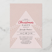 Moderne kerstfeestdag Roos goud Folie Uitnodiging (Voorkant)