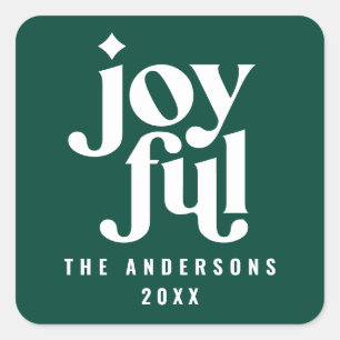 Moderne kerstfeestdag voor groene fotografie vierkante sticker