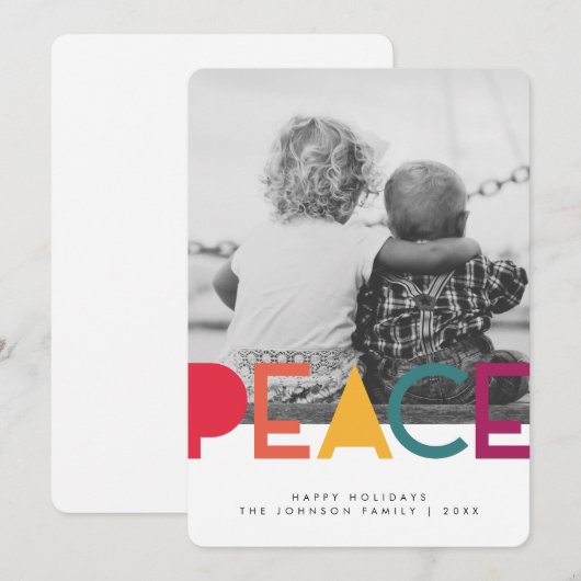 Moderne kerstfeestdag voor regenboogrust kaart (Voorkant / Achterkant)