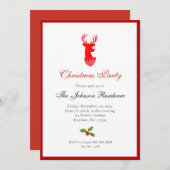 Moderne kerstfeestdag voor rendieren aankondiging (Voorkant / Achterkant)