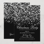 Moderne kerstfeestdag zilver Midnight Glam Kaart (Voorkant / Achterkant)