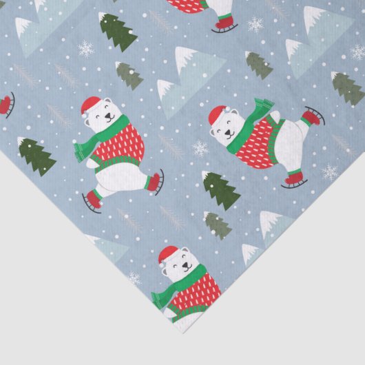 Moderne kerstFeestdagen Beer Tissuepapier (Detail)