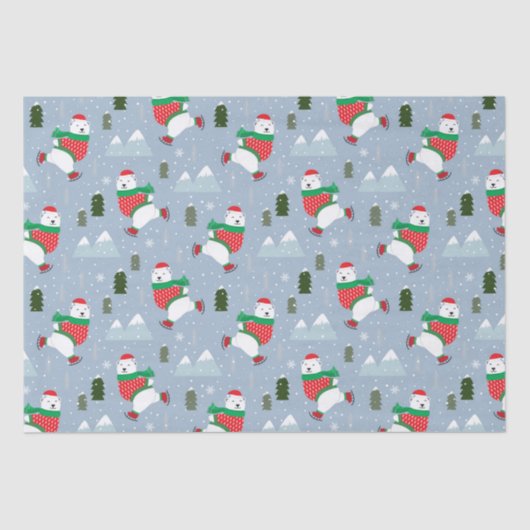 Moderne kerstFeestdagen Beer Tissuepapier (Voorkant)