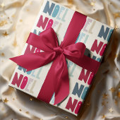 Moderne kerstFeestdagen met noel Festive Word Art Cadeaupapier