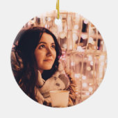 Moderne kerstFeestdagen - Volledige foto Keramisch Ornament (Achterkant)