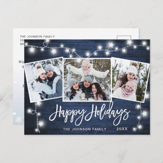 Moderne kerstfeestelijke drift voor vrolijk kerstf feestdagenkaart (Voorkant / Achterkant)