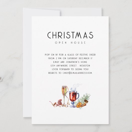 Moderne kerstfeestelijke Drinken Kaart (Voorkant)