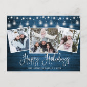 Moderne kerstfeestelijke feestdag met 3 flitsen feestdagenkaart (Voorkant)