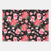 Moderne kerstfeestelijke Florale patronen Inpakpapier Vel (Voorkant 2)