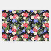 Moderne kerstfeestelijke Florale patronen Inpakpapier Vel (Voorkant)