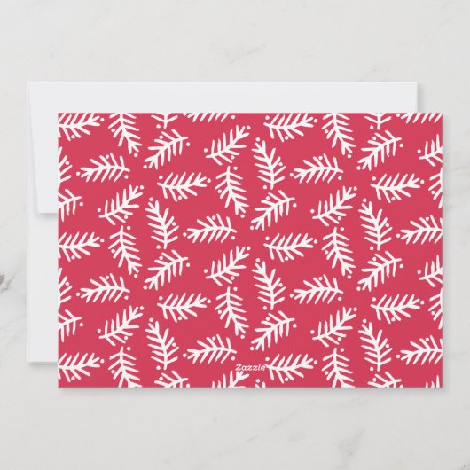 Moderne kerstfeestelijke foto in penseelscript feestdagenkaart (Achterkant)