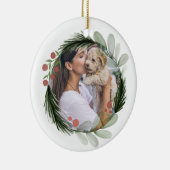 Moderne kerstfeestelijke foto keramisch ornament (Rechts)