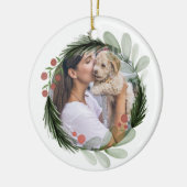 Moderne kerstfeestelijke foto keramisch ornament (Links)