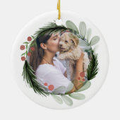 Moderne kerstfeestelijke foto keramisch ornament (Achterkant)