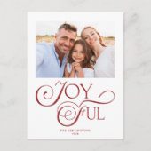 Moderne kerstfeestelijke foto met rood feestdagenkaart (Voorkant)