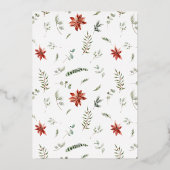 Moderne kerstfeestelijke groene goudfoto folie feestdagenkaart (Achterkant)