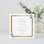 Moderne kerstfeestelijke Rozen met gouden Kerstmis Kaart (Staand voorkant)