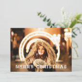 Moderne kerstfeestfoto feestdagenkaart (Staand voorkant)