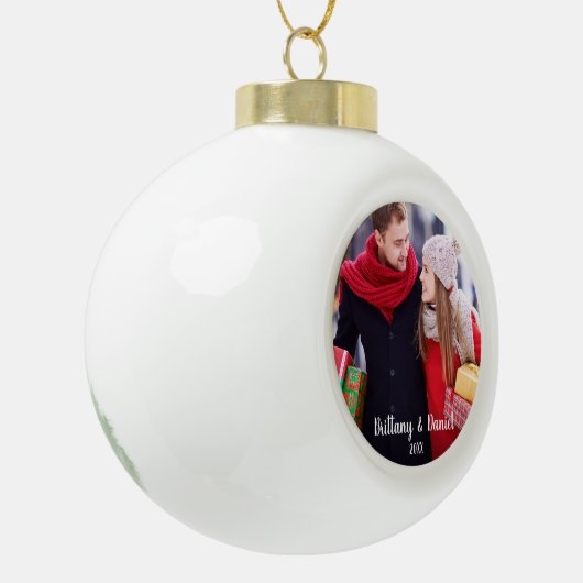 Moderne kerstfeestfoto Ornament C (Links)