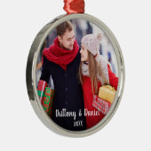 Moderne kerstfeestfoto Ornament R (Rechts)