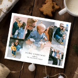 Moderne kerstfeestkaart voor fotocollage feestdagenkaart<br><div class="desc">Deze stijlvolle en simplistische fotocollage,  ontworpen met kerstcadeaukaart,  is het perfecte begin van je kerstfeest. Op de kaart staan 5 foto's en een kerstvakantiegroet van de sjabloon. Alle tekenstijlen kunnen worden gewijzigd door op de link Verdere aanpassing na personalisering te klikken.</div>
