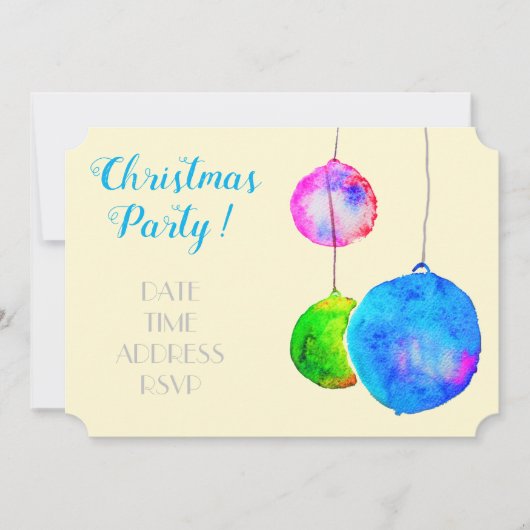 Moderne kerstfeestroze en blauwe bubbels kaart (Voorkant)