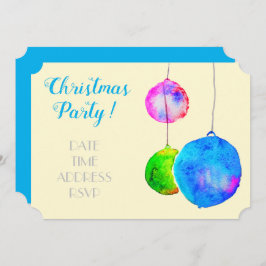 Moderne kerstfeestroze en blauwe bubbels kaart