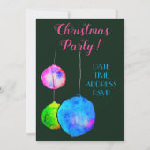 Moderne kerstfeestroze en blauwe bubbels kaart (Voorkant)