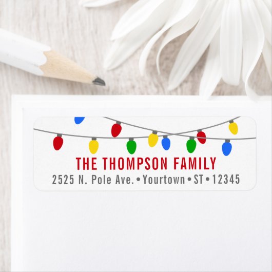 Moderne kerstfeestverlichting etiket (Insitu)