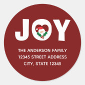 Moderne kerstfeestvreugde met Kerstmis en Holly Be Ronde Sticker (Voorkant)