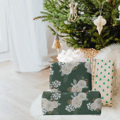 Moderne kerstflank wit patroon cadeaupapier