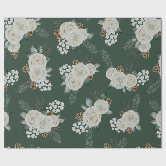 Moderne kerstflank wit patroon cadeaupapier (Vlak)