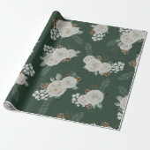 Moderne kerstflank wit patroon cadeaupapier (Uitgerold)