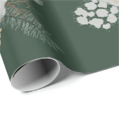 Moderne kerstflank wit patroon cadeaupapier (Rol Hoek)