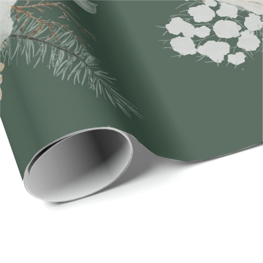 Moderne kerstflank wit patroon cadeaupapier (Rol Hoek)