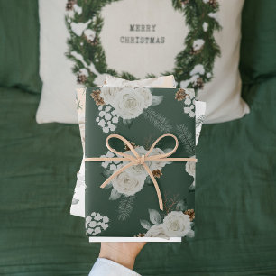 Moderne kerstflank wit patroon inpakpapier vel