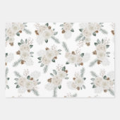 Moderne kerstflank wit patroon inpakpapier vel (Voorkant 2)