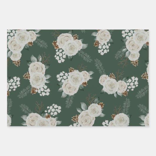 Moderne kerstflank wit patroon inpakpapier vel (Voorkant)