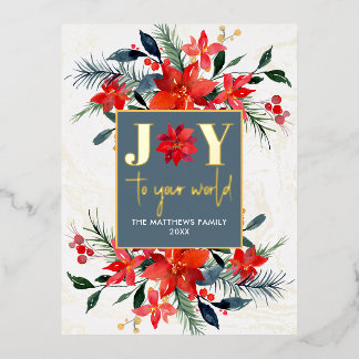 Moderne kerstfleschemicaliën Joy Gold Real Folie Feestdagen Briefkaart