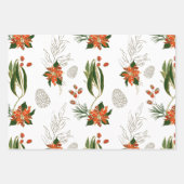 Moderne kerstflora Greenery Inpakpapier Vel (Voorkant 2)