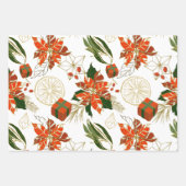 Moderne kerstflora Greenery Inpakpapier Vel (Voorkant)