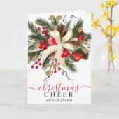 Moderne kerstflorale waterverf 7 foto's kaart (Gele Bloem)