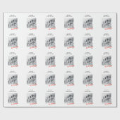 Moderne kerstfoto cadeaupapier (Vlak)