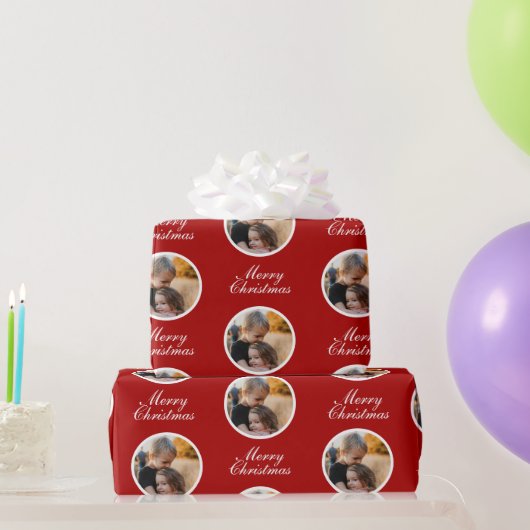 Moderne kerstfoto cadeaupapier (Feestgeschenken)