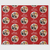 Moderne kerstfoto cadeaupapier (Vlak)
