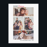 Moderne kerstfoto collage Holiday Briefkaart<br><div class="desc">Minimale en elegante vormgeving met een modern Briefkaart voor fotocollage feestdag in de winter,  geschikt voor jouw tekst. Klik op de knop "Aanpassen" en gebruik onze ontwerptool om deze sjabloon te wijzigen. Bekijk de grafische kunstontwerpopslag voor andere producten die bij dit ontwerp passen!</div>