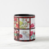 Moderne kerstfoto Collage Lumberjack Buffalo Mok (Midden)