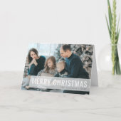Moderne kerstfoto | Eenvoudig schoon wit Feestdagen Kaart (Voorkant)