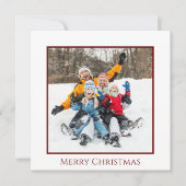 Moderne Kerstfoto Eenvoudige minimalist Feestdagenkaart (Voorkant)